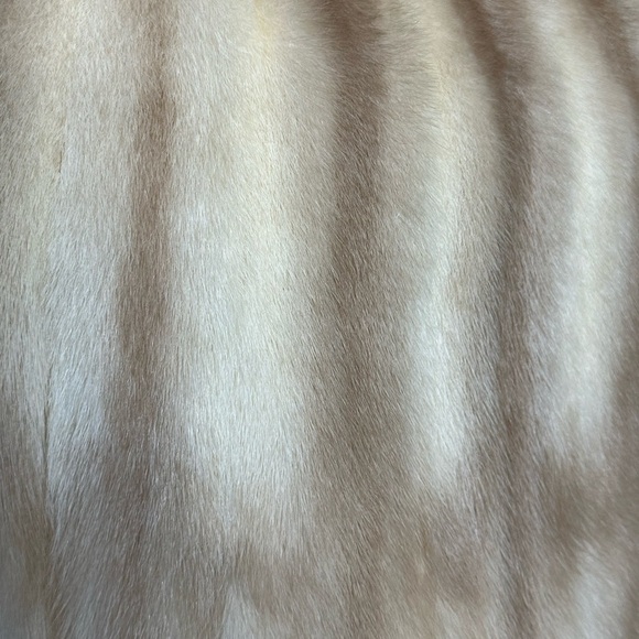 MINK FUR COAT Cream Teddy Jacket 3/4 link gorgeous, great condition mob wife - Picture 9 of 12